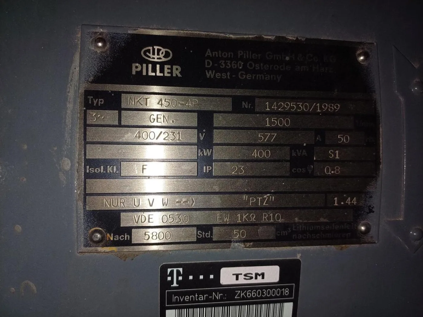 DEUTZ BA8M 816U / ANTON PILLER DIESEL GEN. SET 400 KVA - 3
