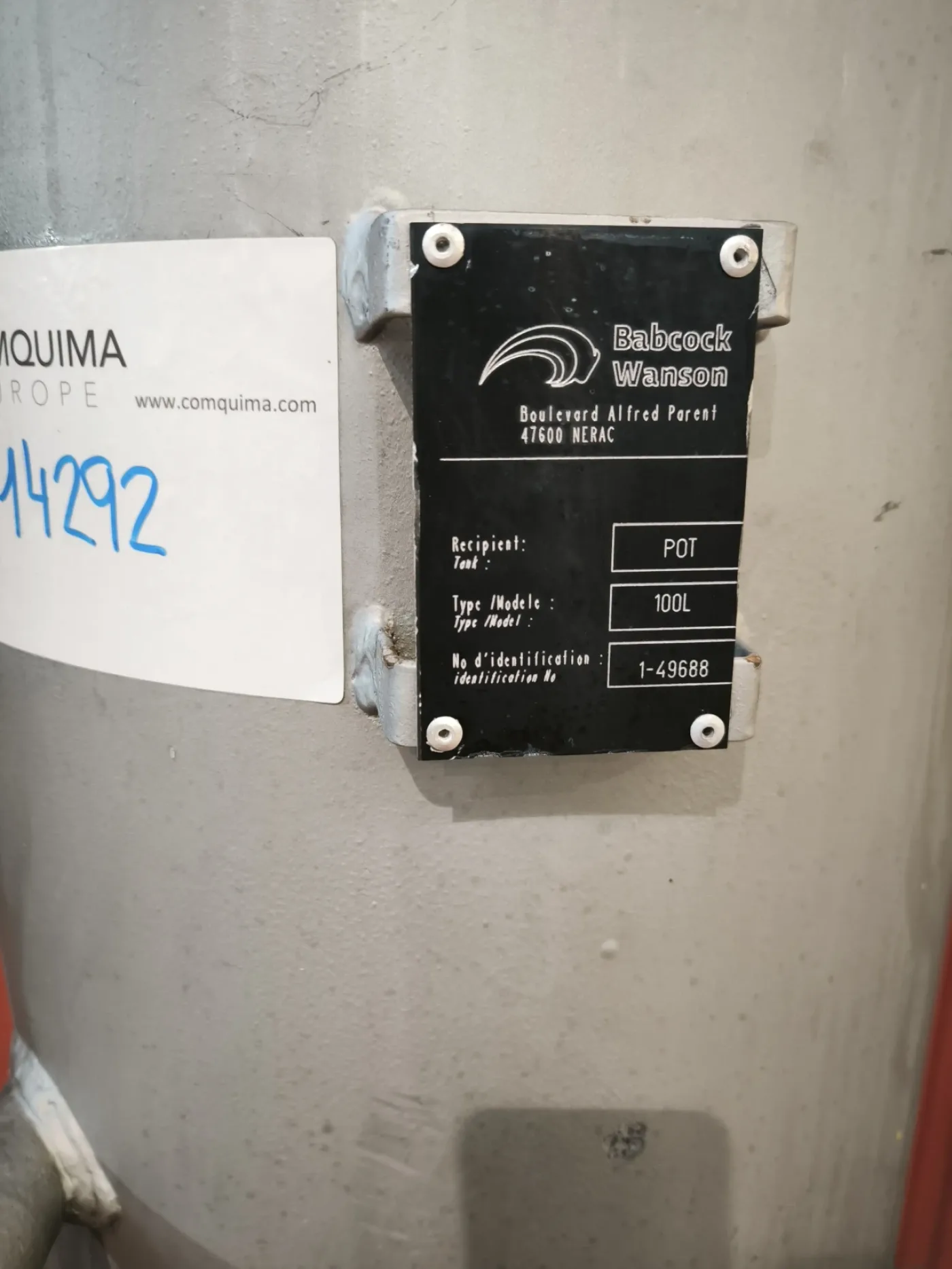 VERTICAL TANK BABCOCK WANSON 100 LITERS - 5