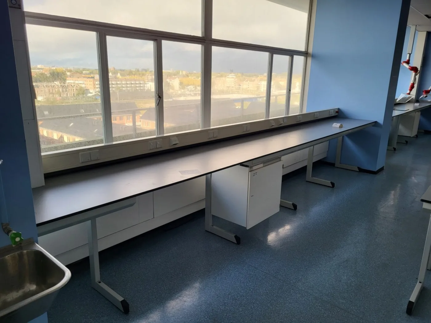 2010 - Used S+B Laboratory wall table (350 cm) - 1