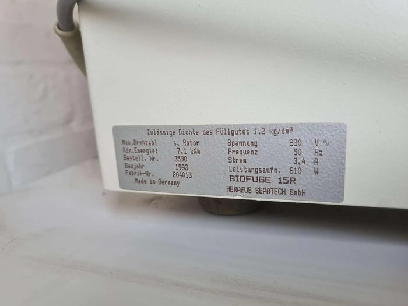 Hereaus Sepatech Biofuge 15R Refrigerated Centrifuge - 3