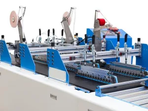 Auto tape application machine with hot melt gluing system