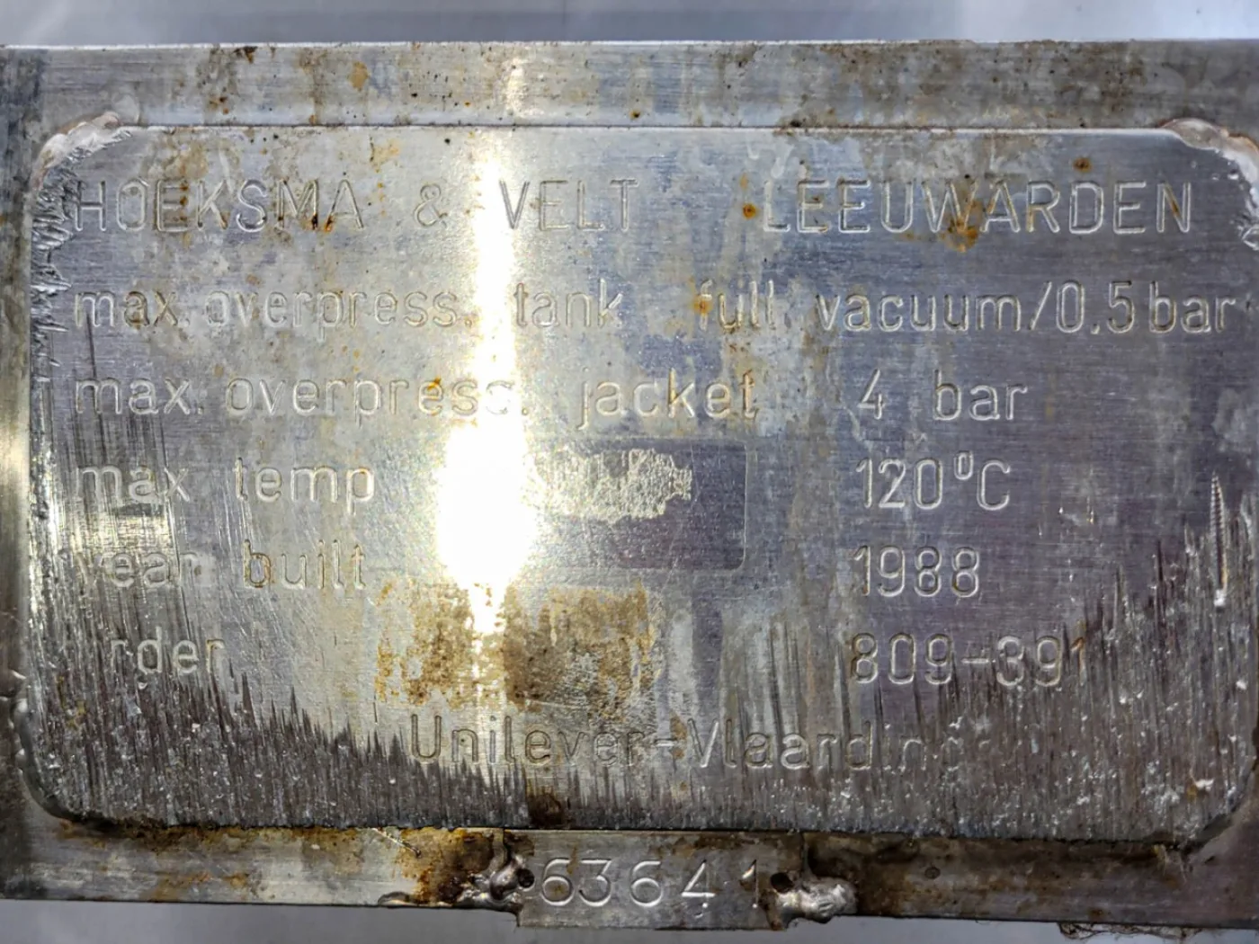 Hoeksma & Velt 750 Ltr - Stainless Steel Reactor - 7
