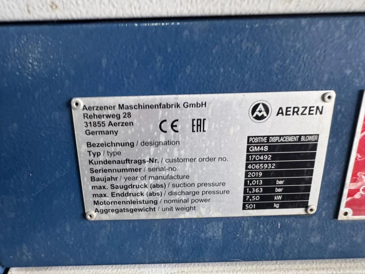 Dinnissen BHET transfer blower - 3
