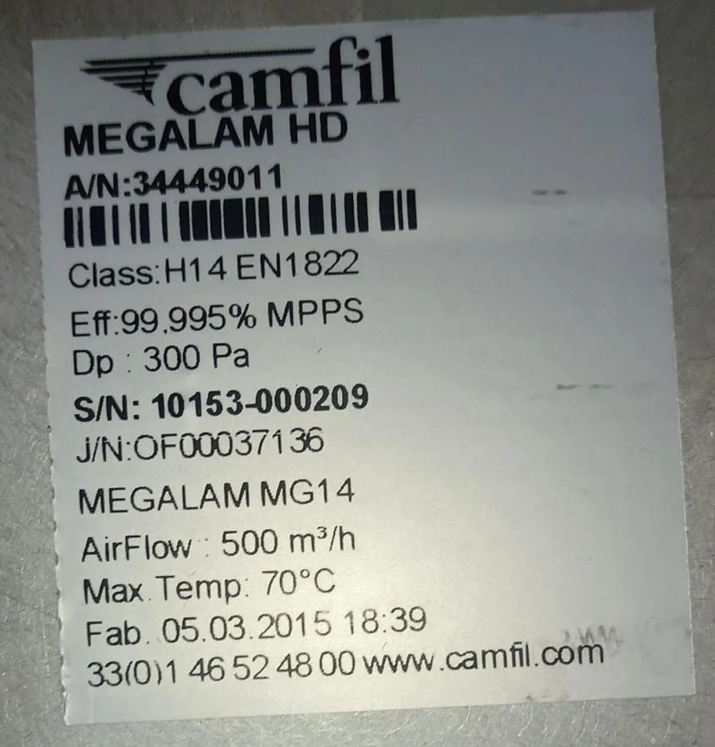Camfil CamSafe Housing with Megalam MG14 HEPA Filter - 6
