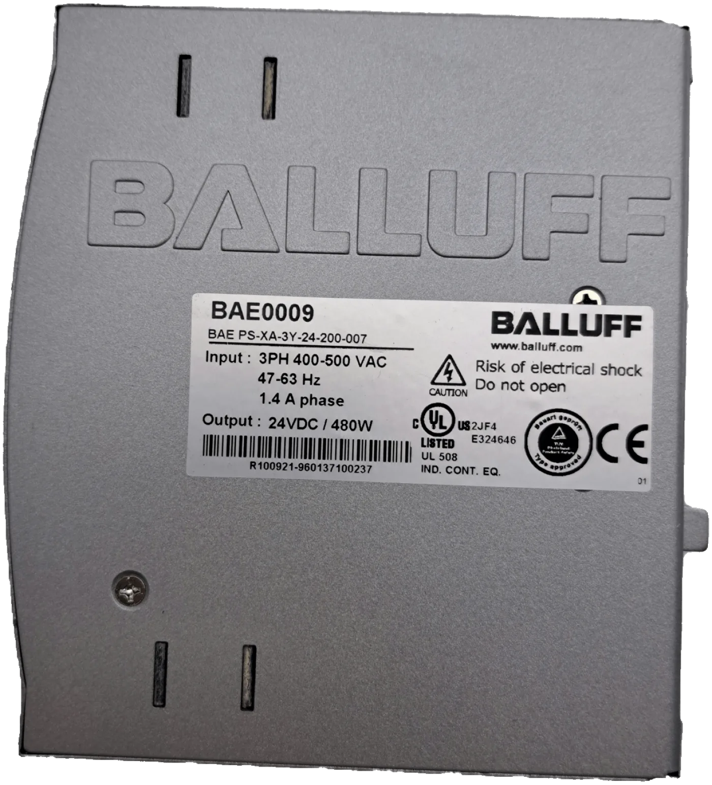 Balluff Netzgerät BAE PS-XA-3Y-24-200-007 / BAE0009 - 5
