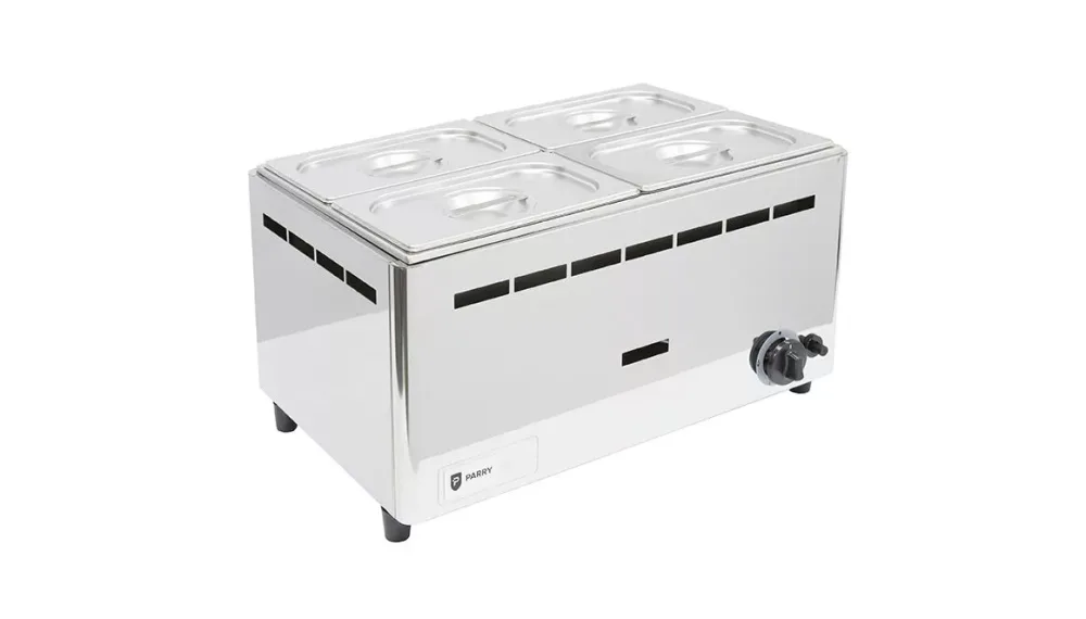 Parry Hot Hold BMF1-1G gas bain marie wet 4 x 1]4 GN. - islandcatering