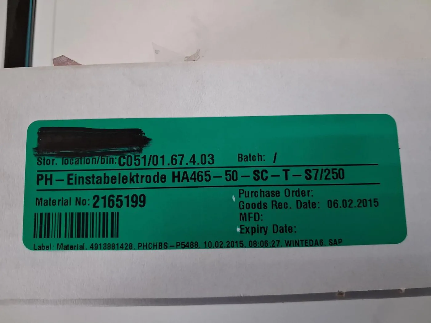 Mettler Toledo HA465-50-SC-T-ST/250 Combination pH Electrode - 6