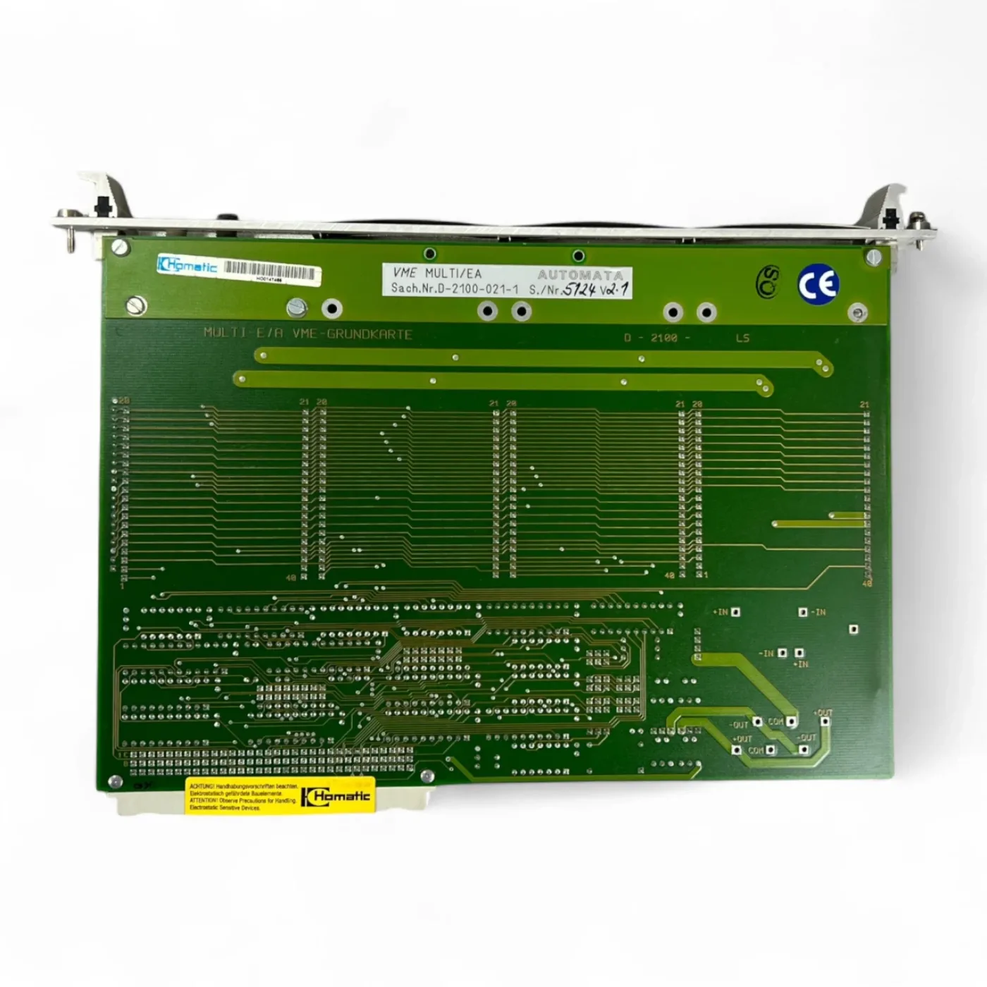 HOMAG MULTI-E/A VME-GRUNDKARTE Multi E/A V2.1 Sercos ASIC V3.1 Automata Art.-Nr. 4-086-05-0368 - 8