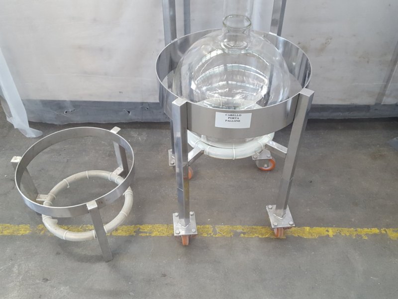 CONTENITORE IN VETRO CON CARRELLO 50 L