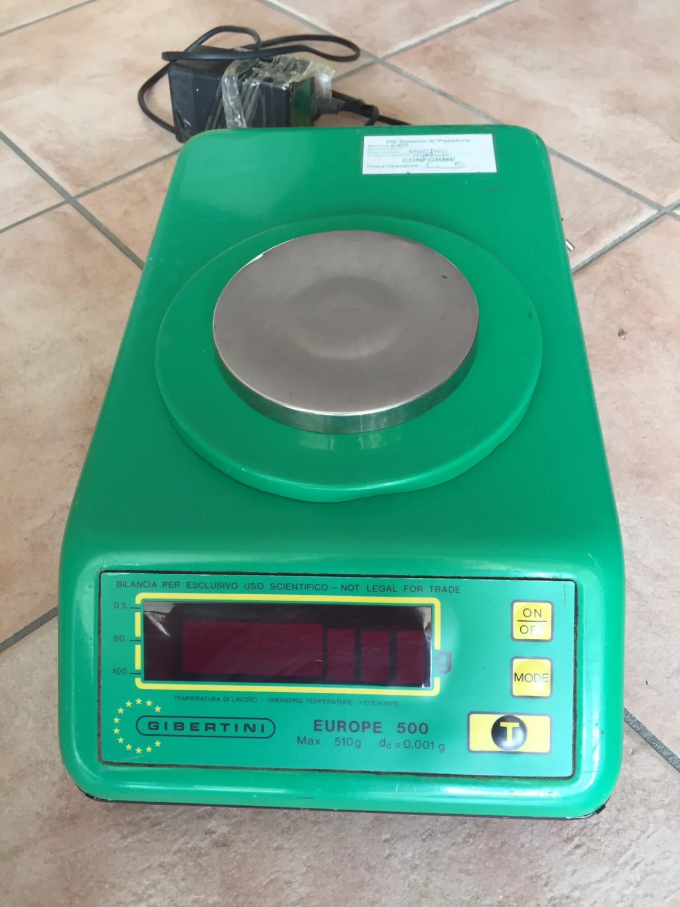BILANCIA ELETTRICA DA BANCO GIBERTINI – MOD. EUROPE 500 - 5