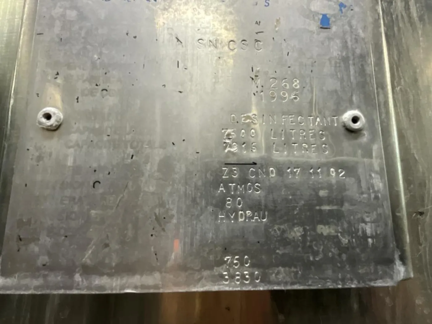 1996 Boccard Boccard 7500 Litre Stainless Steel Vertical Disinfectant Storage Tank - S - 2