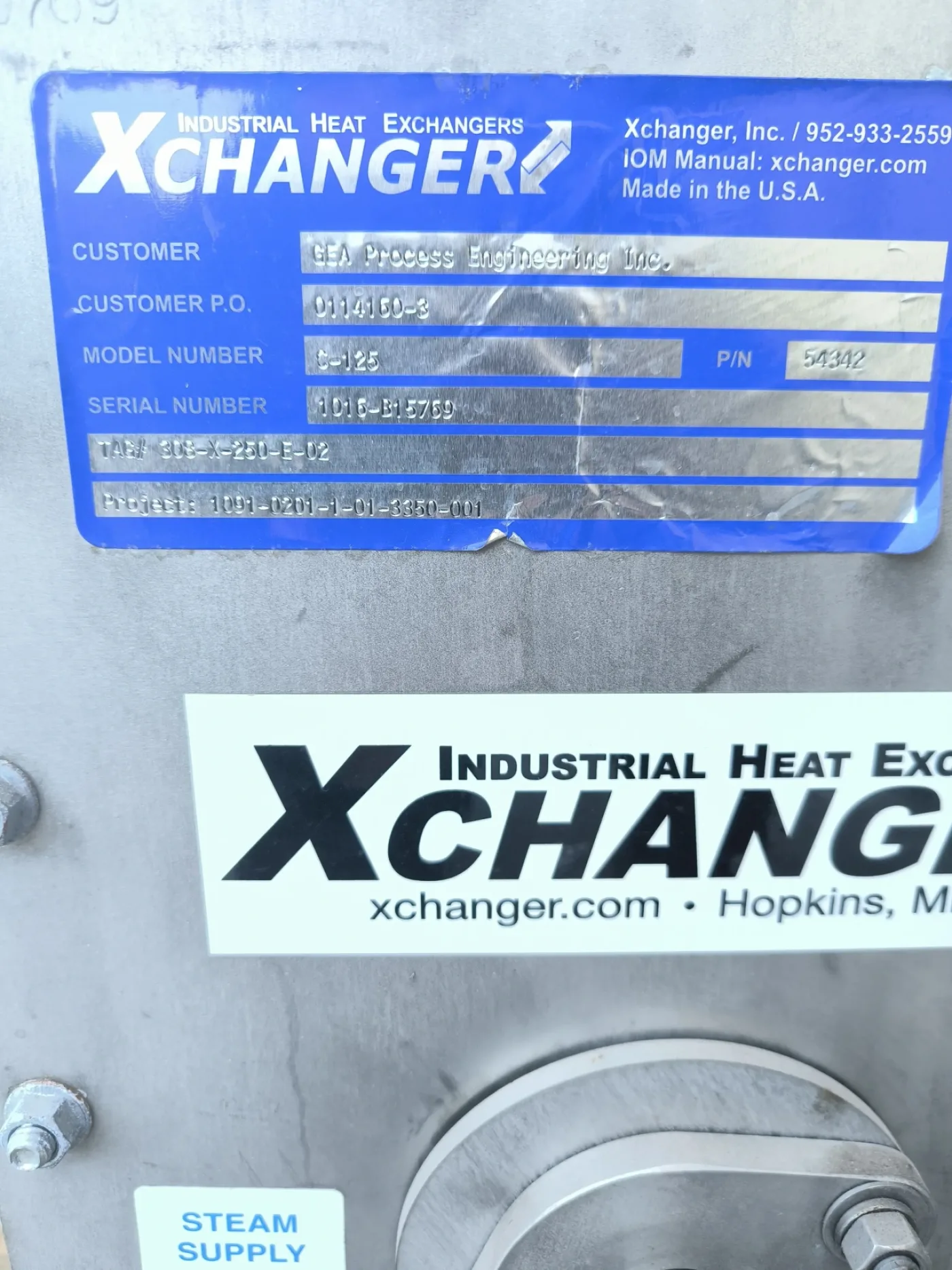 LOW PRESSURE GAS HEAT EXCHANGER XCHANGER C-125 UNUSED - 6