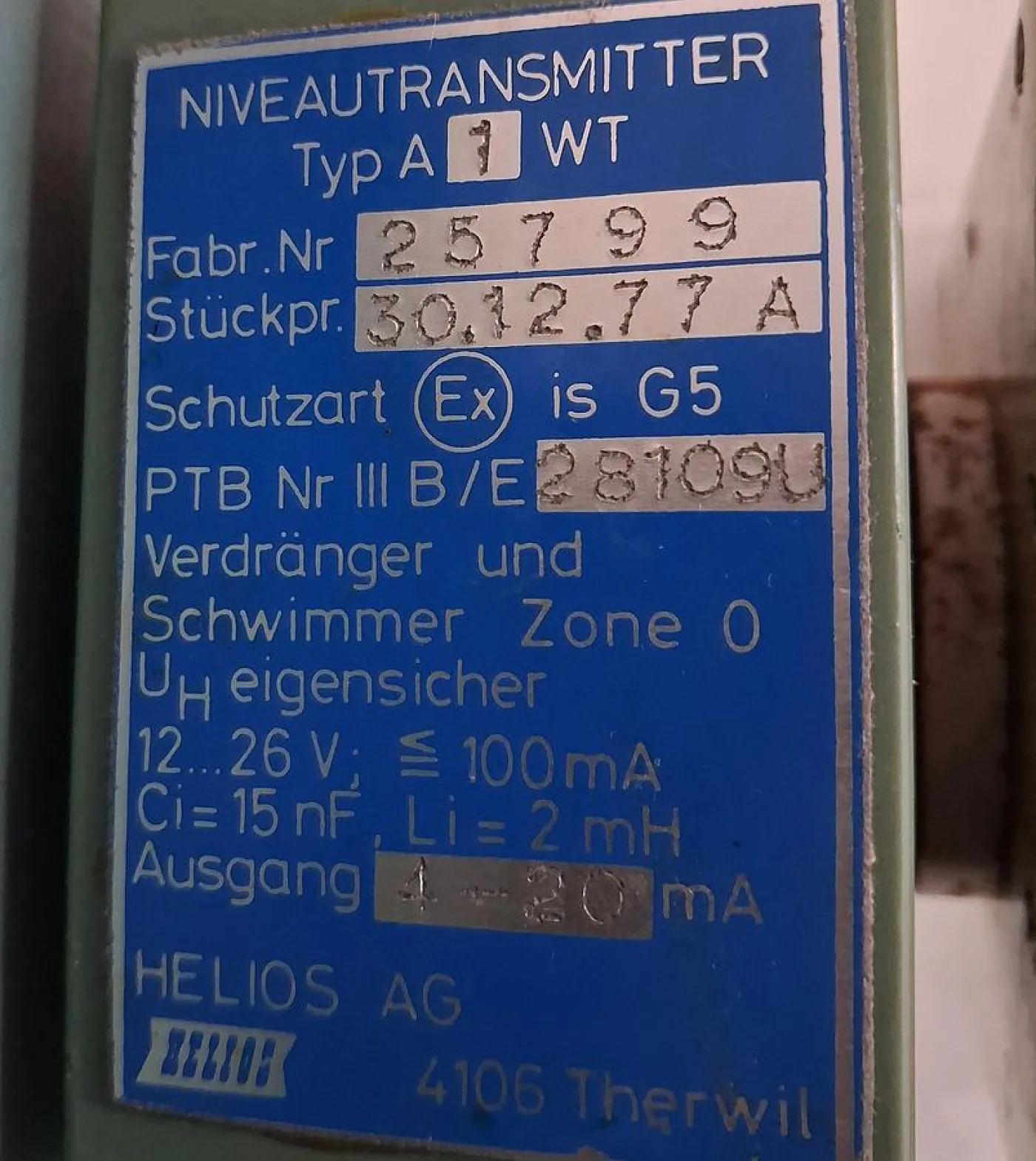 Helios Typ A WT Niveautransmitter - 4