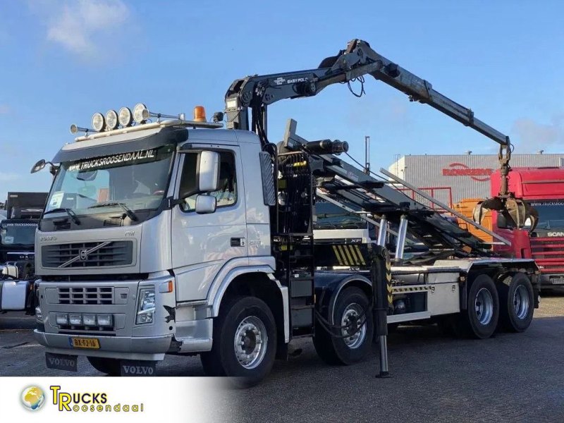 Volvo FM 370 + Euro 5 + Palfinger Z-Q170 Crane + 30ton NCH lift + Container system + hoogsta