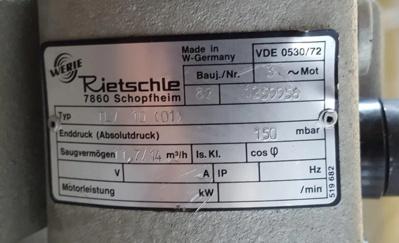 POMPA PER VUOTO – RIETSCHLE – MOD. TLV 10 (01) - 6