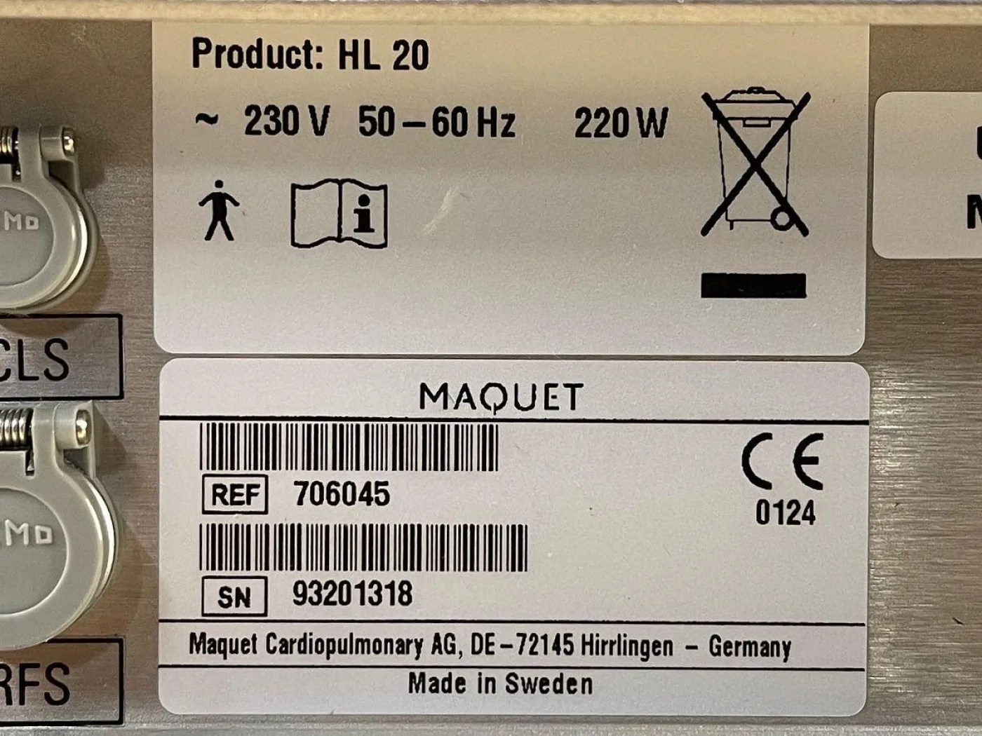 MAQUET RotaFlow Oxygenator HL 20 - 6