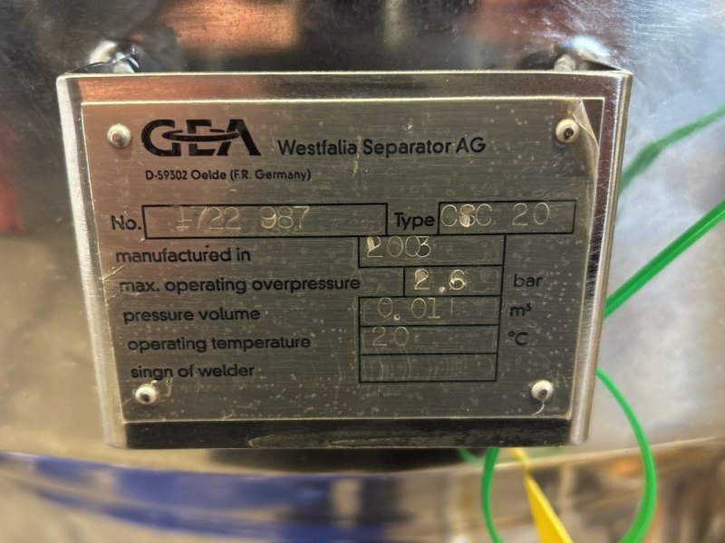 GEA Westfalia CSC 20-06-476 - Separator