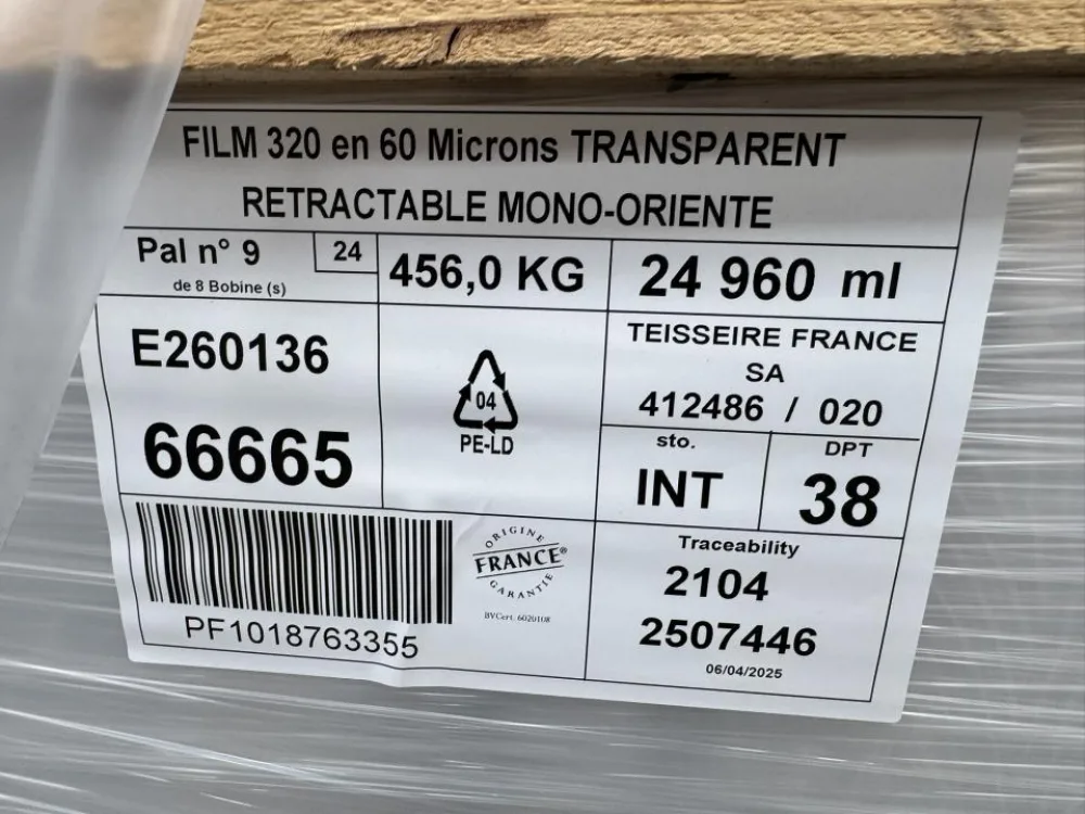 Transparent mono-oriented LDPE shrink film 11,5x8 rolls