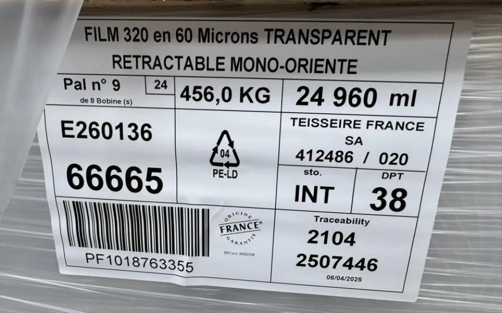 Transparent mono-oriented LDPE shrink film 11,5x8 rolls