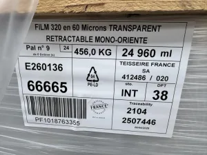 Transparent mono-oriented LDPE shrink film 11,5x8 rolls