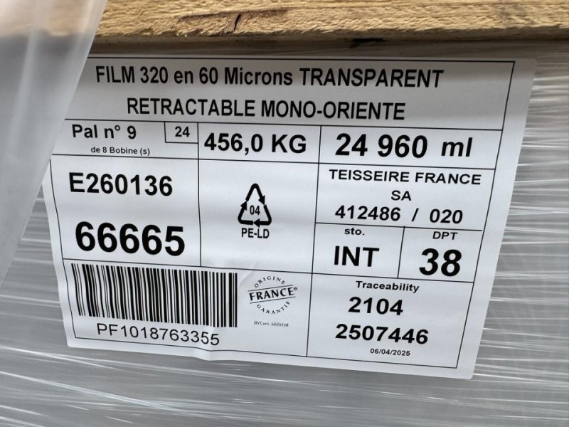 Transparent mono-oriented LDPE shrink film 11,5x8 rolls