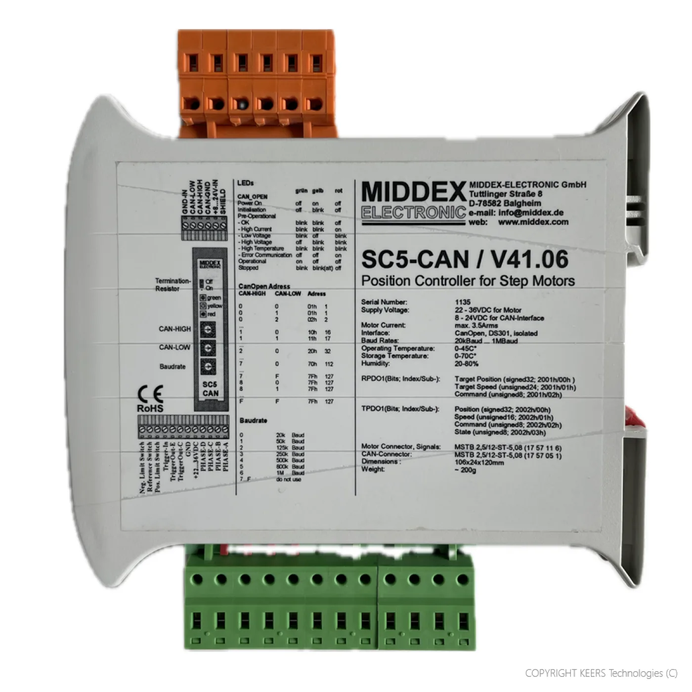 KT-SC5-CAN MIDDEX Position Controller for Step Motors - 1