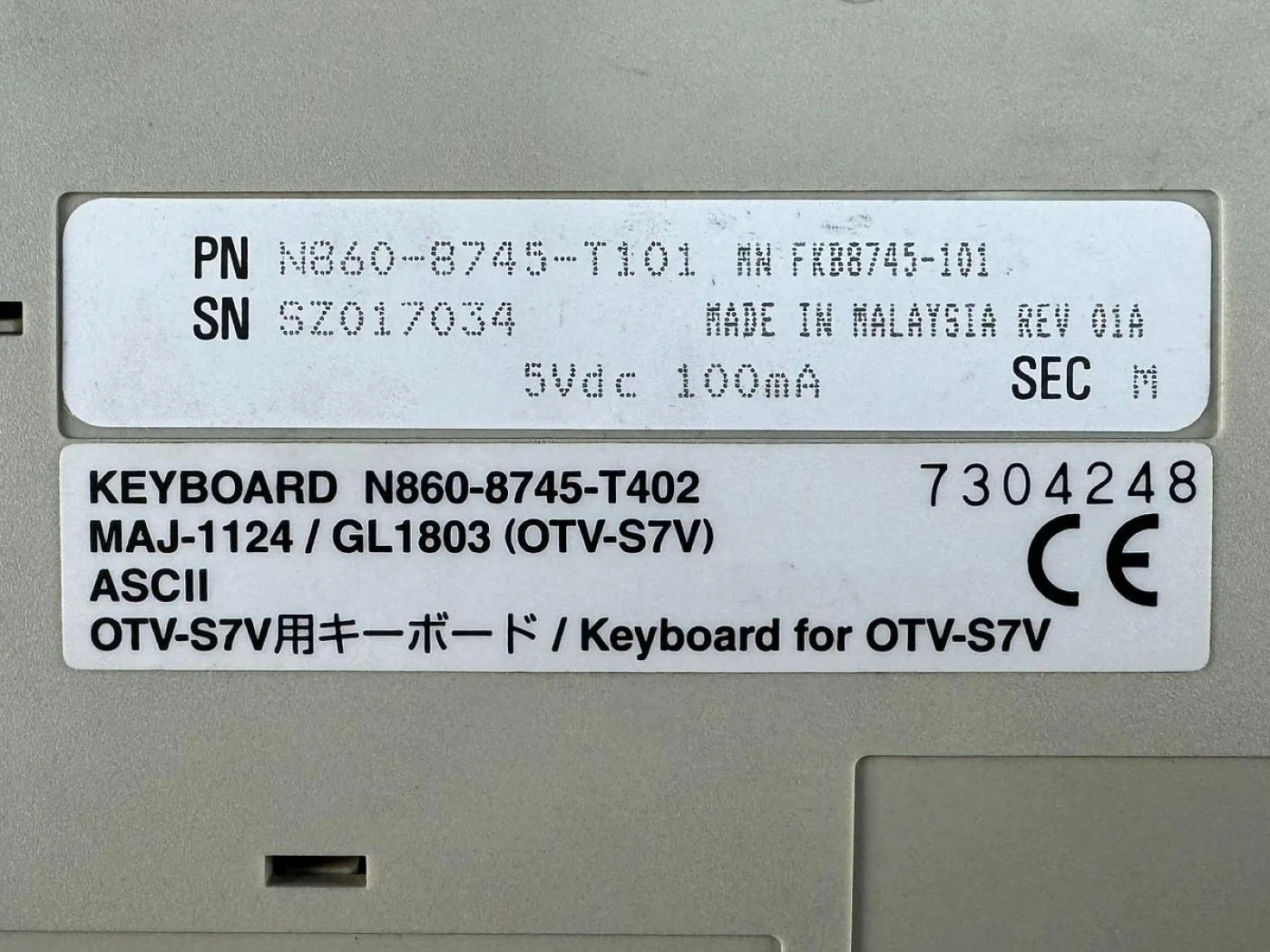 Olympus Keyboard OTV-S7V Model: MAJ-1124 / GL1803 -2 Units - 4