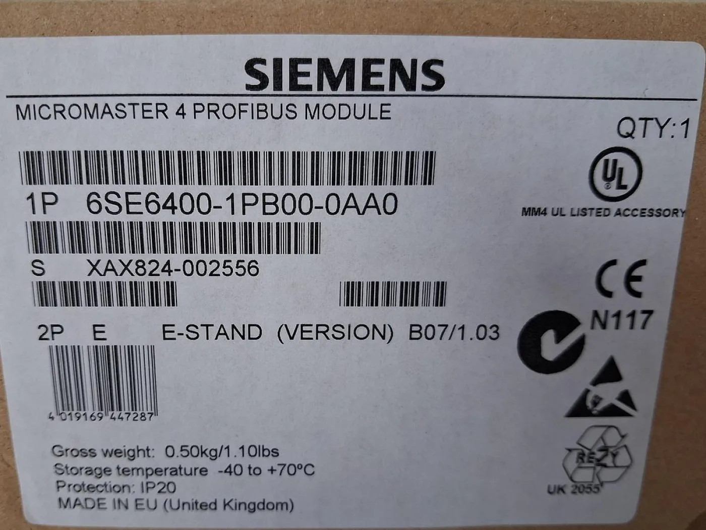 Siemens MICROMASTER 4 PROFIBUS Module 6SE6400-1PB00-0AA0 - 3