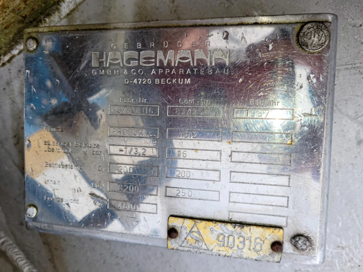 Hagemann 6300 Ltr. - Stainless Steel Reactor - 7