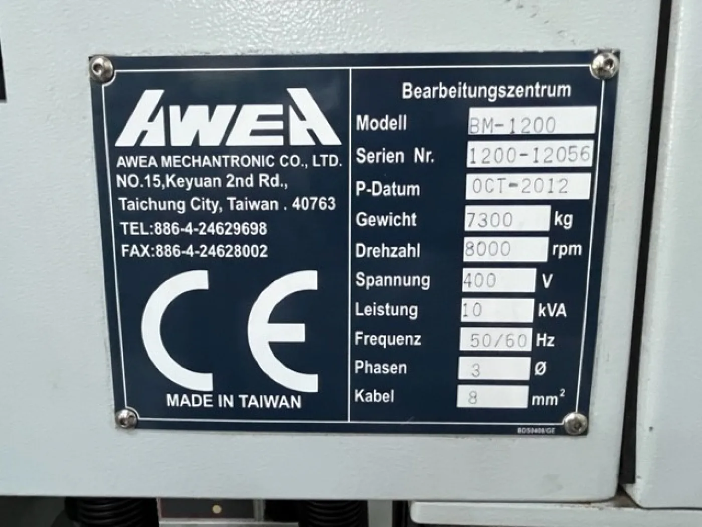 CNC Vertical Machining Center – AWEA BM1200 - 6