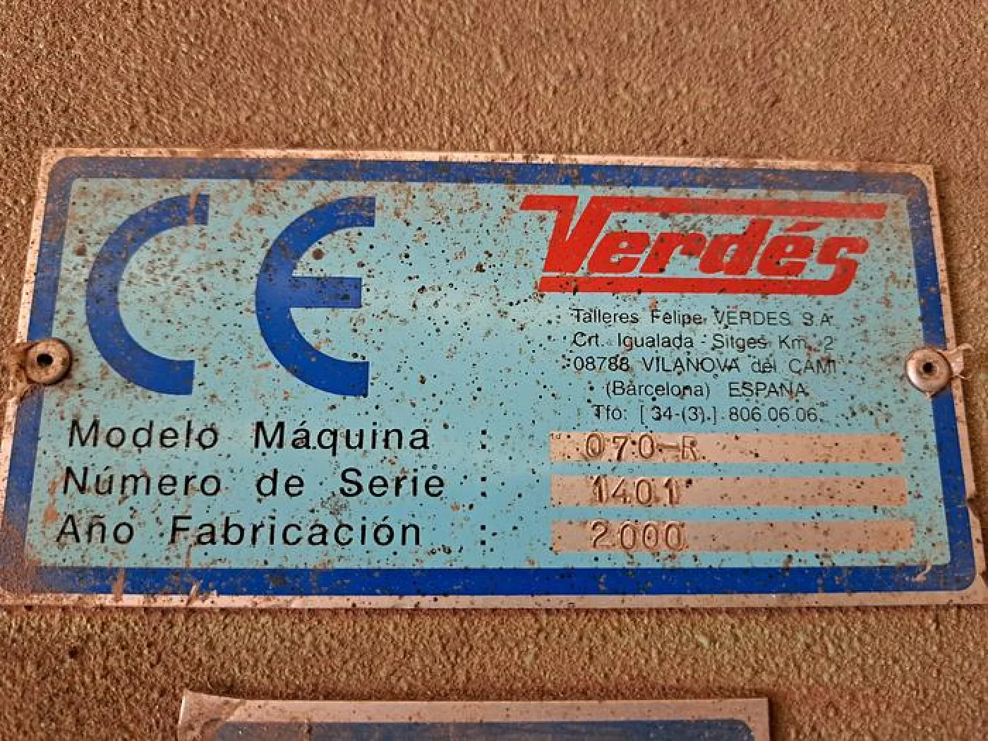 Extrusora VERDÉS 070 R de 65 ton - 2