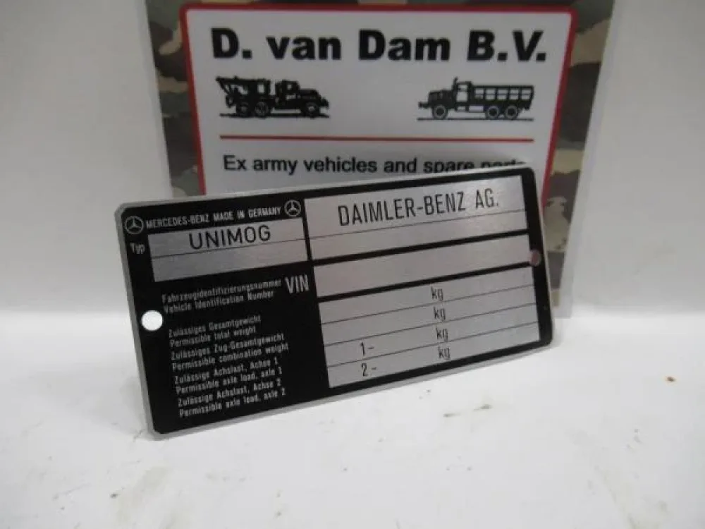 Voertuig identificatieplaat