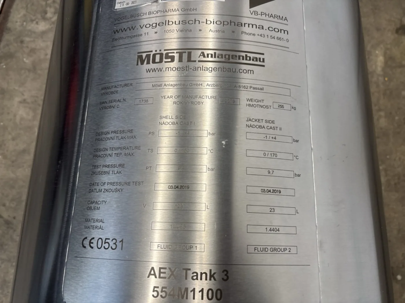 Möstl Anlagenbau GmbH Passail Pharma Reactor 128 L - Bioreactor - 3