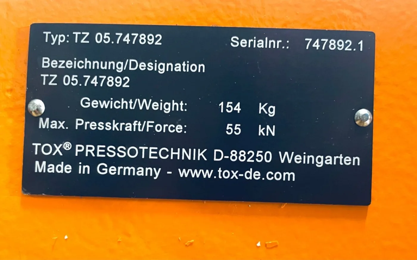 Tox Pressotechnik Hydropneumatische Clinchzange TZ 05.747892 - 4