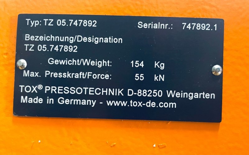 Tox Pressotechnik Hydropneumatische Clinchzange TZ 05.747892