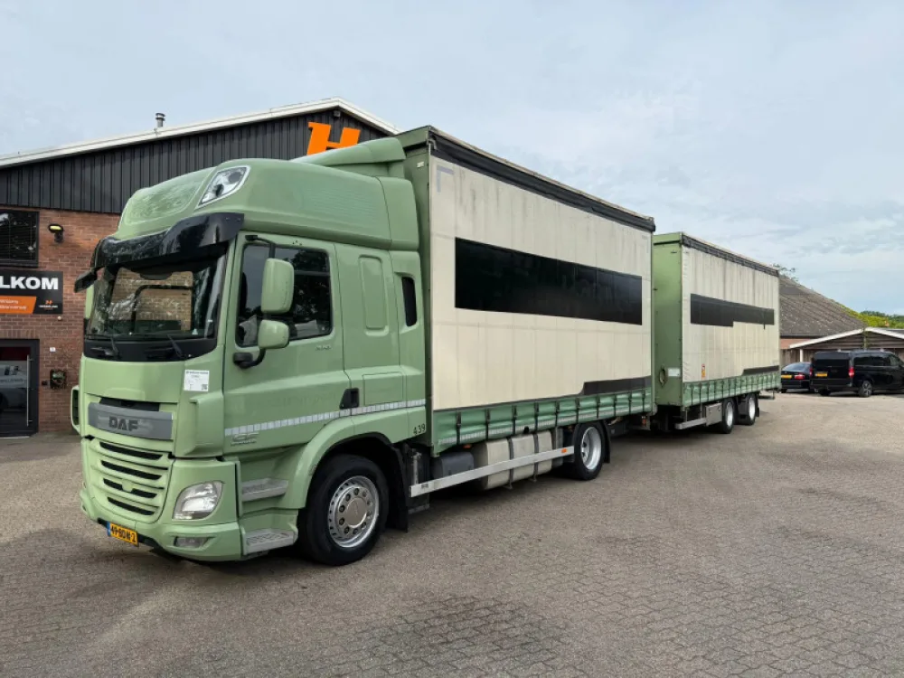 DAF CF 370 Mega Volume Combi Dhollandia 2000KG Pacton Trailer with Sliding Roof NL Truck APK/TÜV 12/24/2026