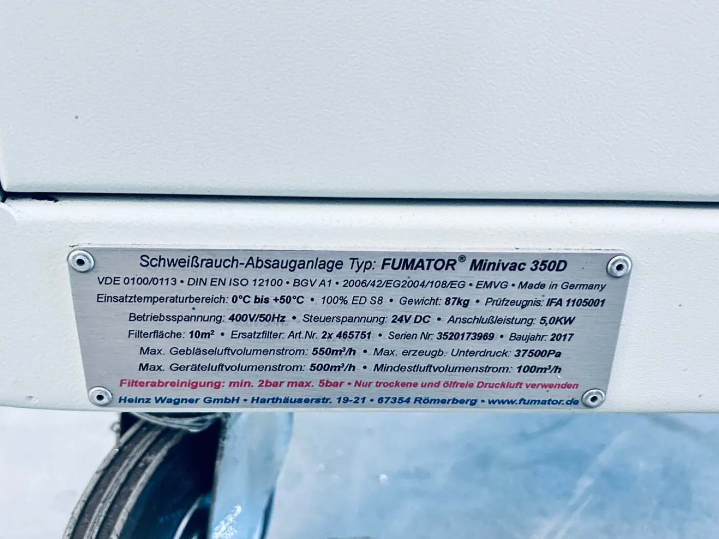 Fumator Schweißrauchabsaugung Minivac 350D - 4