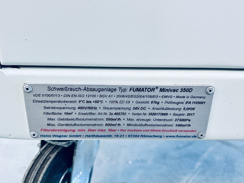 Fumator Schweißrauchabsaugung Minivac 350D