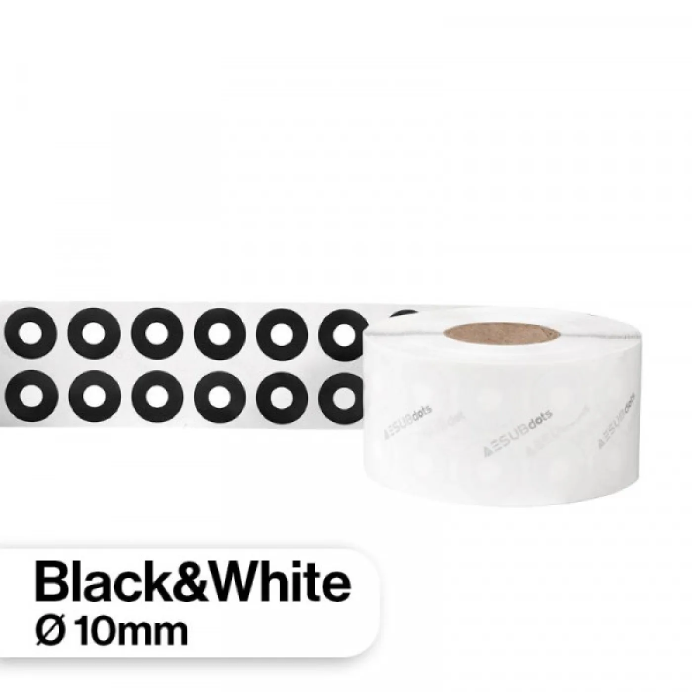 AESUBdots – Puntos de referencia adhesivos B/N 10MM - 2
