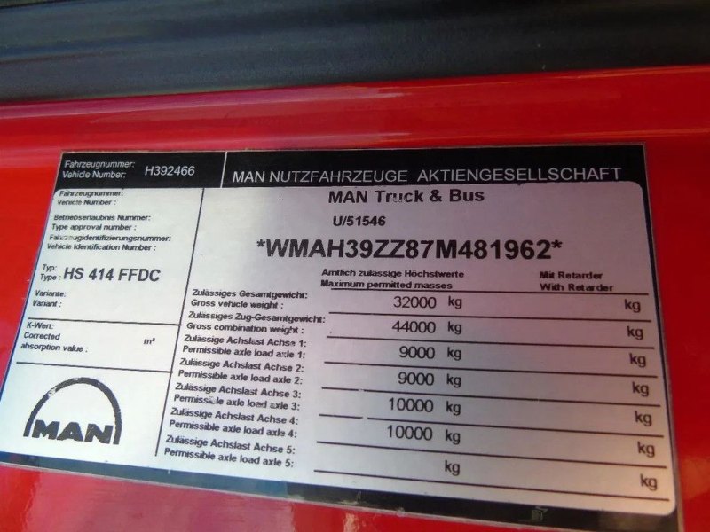 MAN Tga 41.440 8X4 + Hiab 166 E-3 Hipro + Remote + Hook System