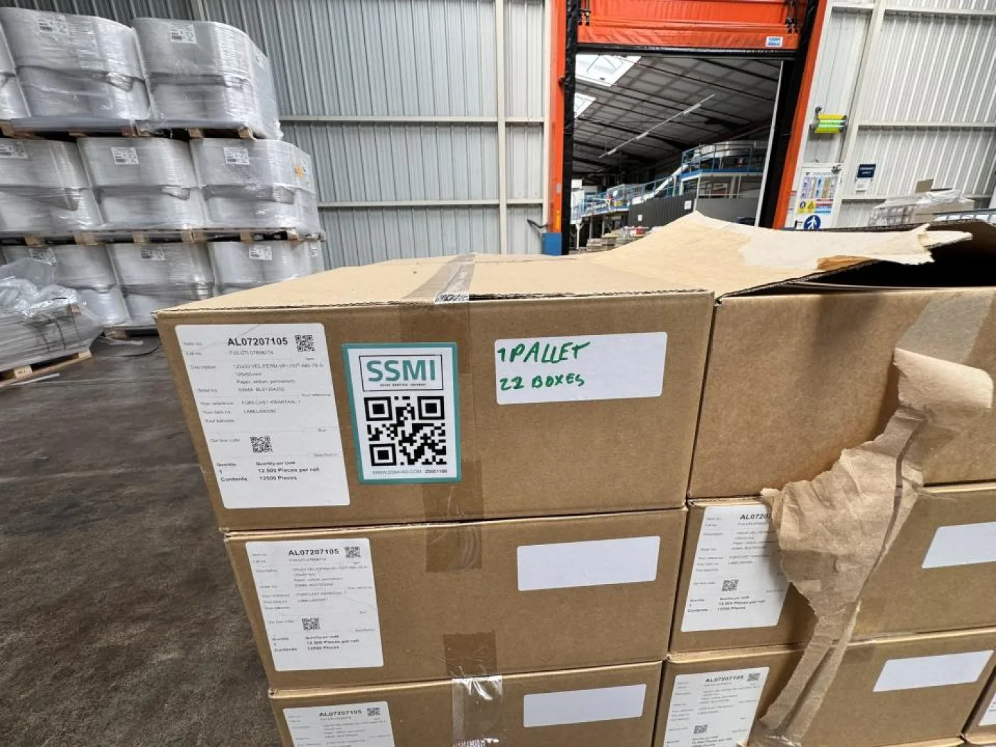 Self-adhesive labels roll, 1x 22 boxes - 1