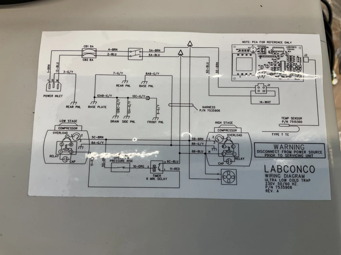 Labconco CentriVap Cold Trap - Refrigerator & Freezer - 7