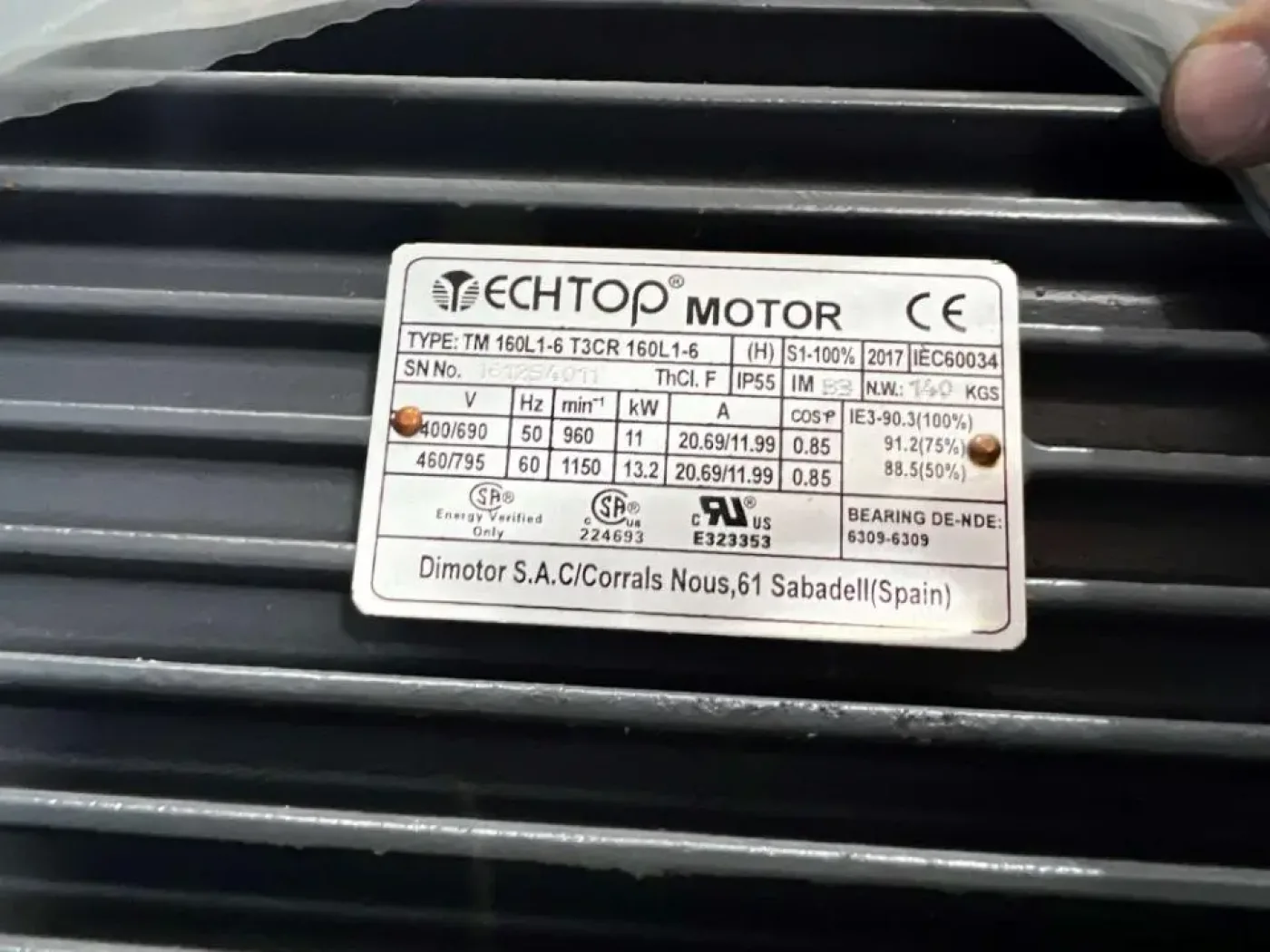USED TECNIFAN TPF-1000-NPL-CL1-MH-11,0KW/6P/IE3 FAN - 4