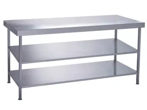 Parry Fully Welded Stainless Steel Centre Table 2 Undershelves 1200x600mm - islandcatering