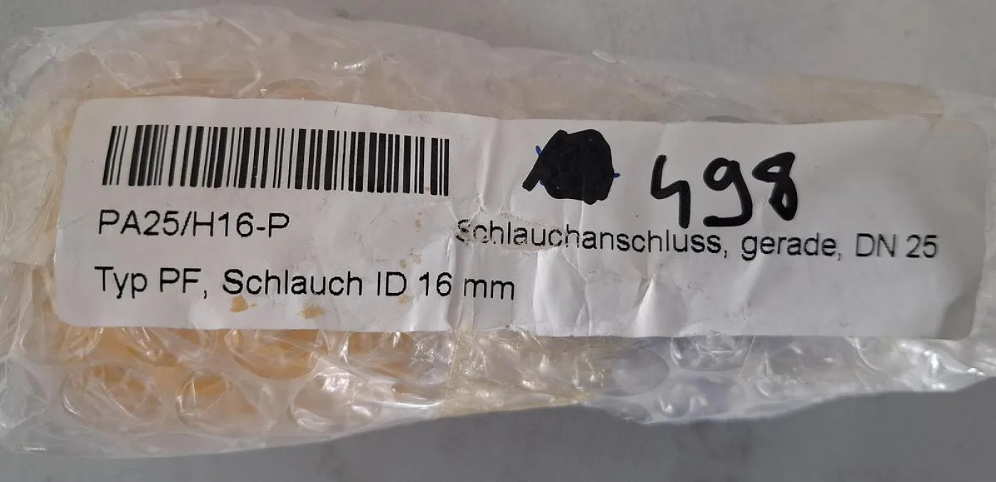 Normag Sprühanschlusshülse PA25HF1-P – Glasanschluss für Schläuche in Hochtemperatur- und Vakuumanwendungen - 8