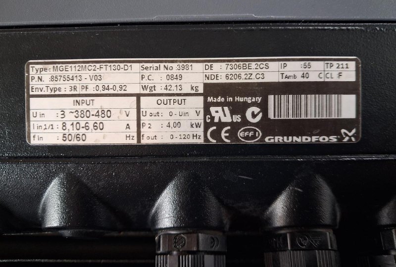 Grundfos CRN 15-05 A-FGJ-G-E-HQQE Vertical Multistage Pump with Grundfos X Drive