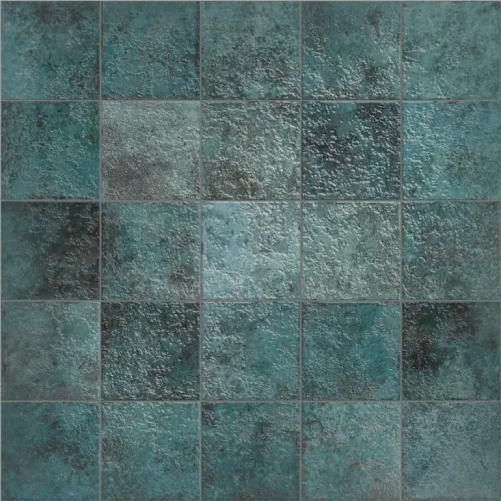 Ziri 10MM Turquoise Glossy decor tegel glanzend 14.7x14.7 cm