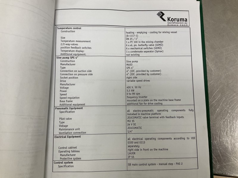 Fryma Koruma Disho 170/700 - Processing vessel