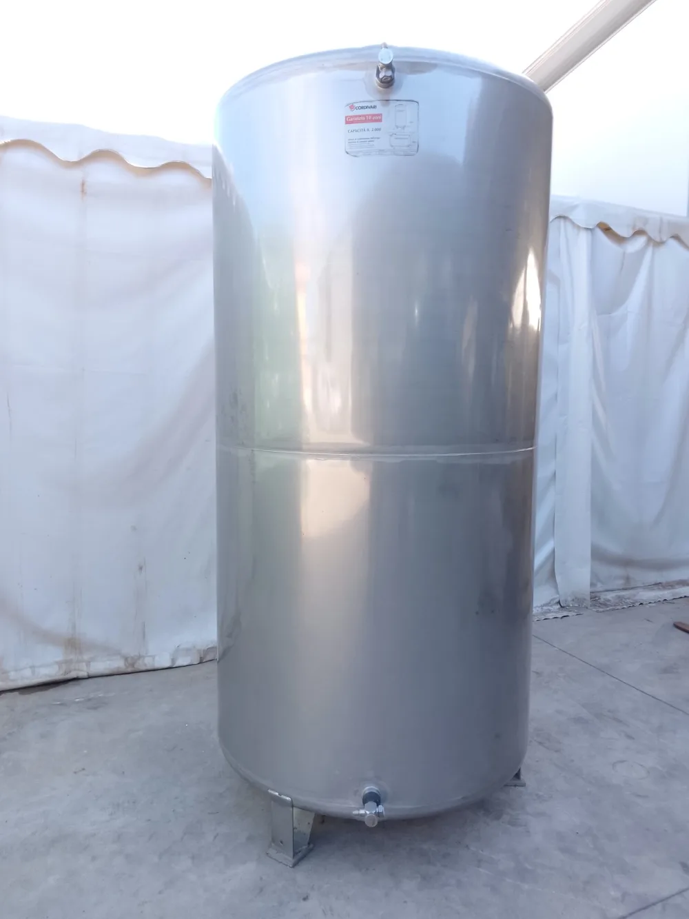 SERBATOIO ACCIAIO INOX 2000 L – CORDIVARI