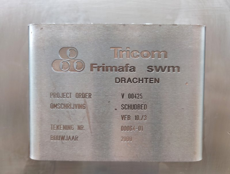 Tricom Frimafra VFB 10/3 - Fluid bed dryer continuous